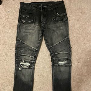 Balmain Biker jeans with white wash